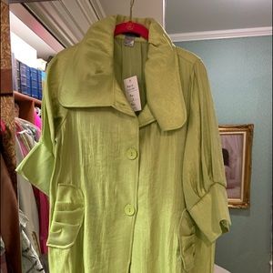 NWT damee lime green silk jacket
